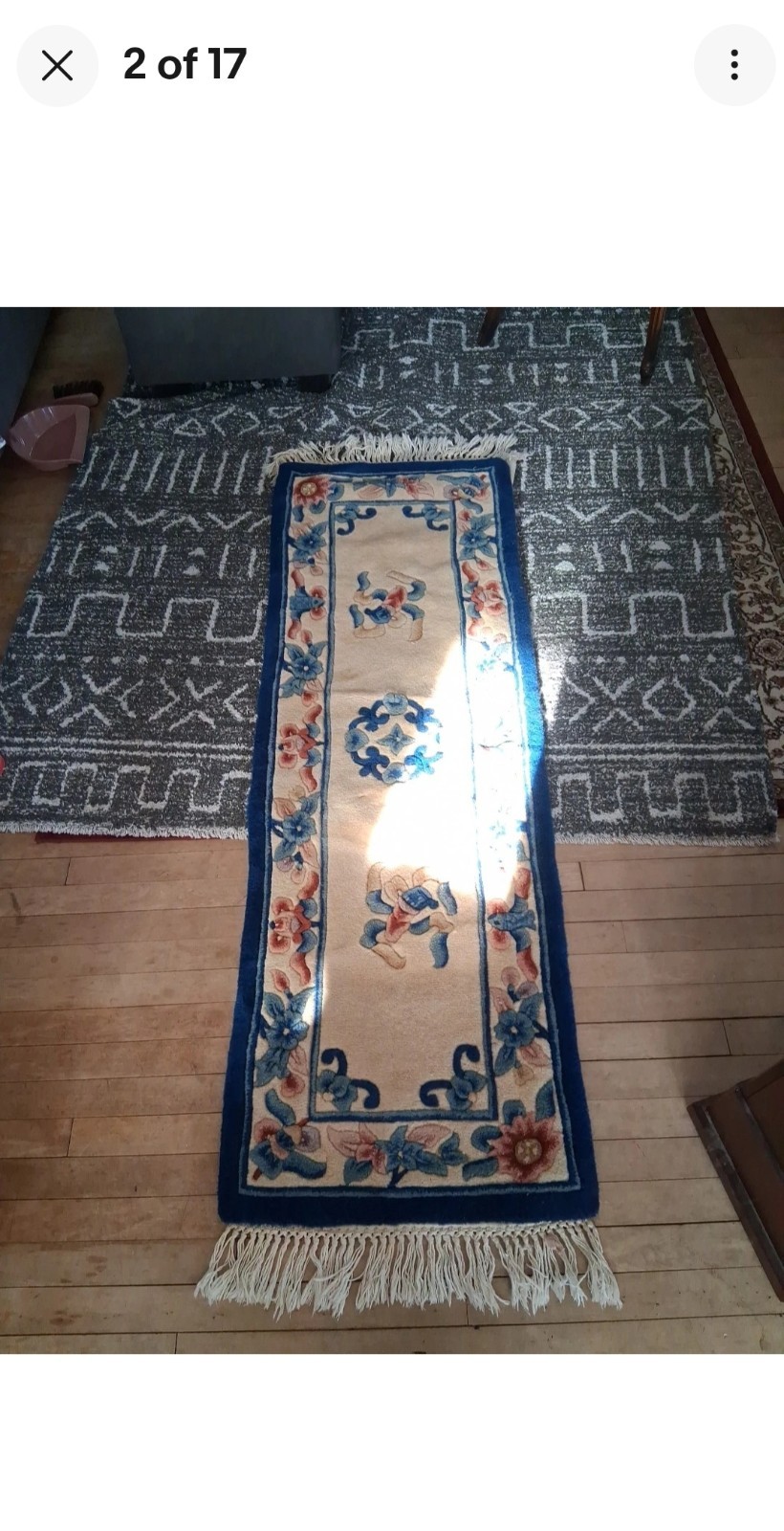 Vintage Hand-knotted Runner Rug 22×72Traditional Oriental Wool Carpet