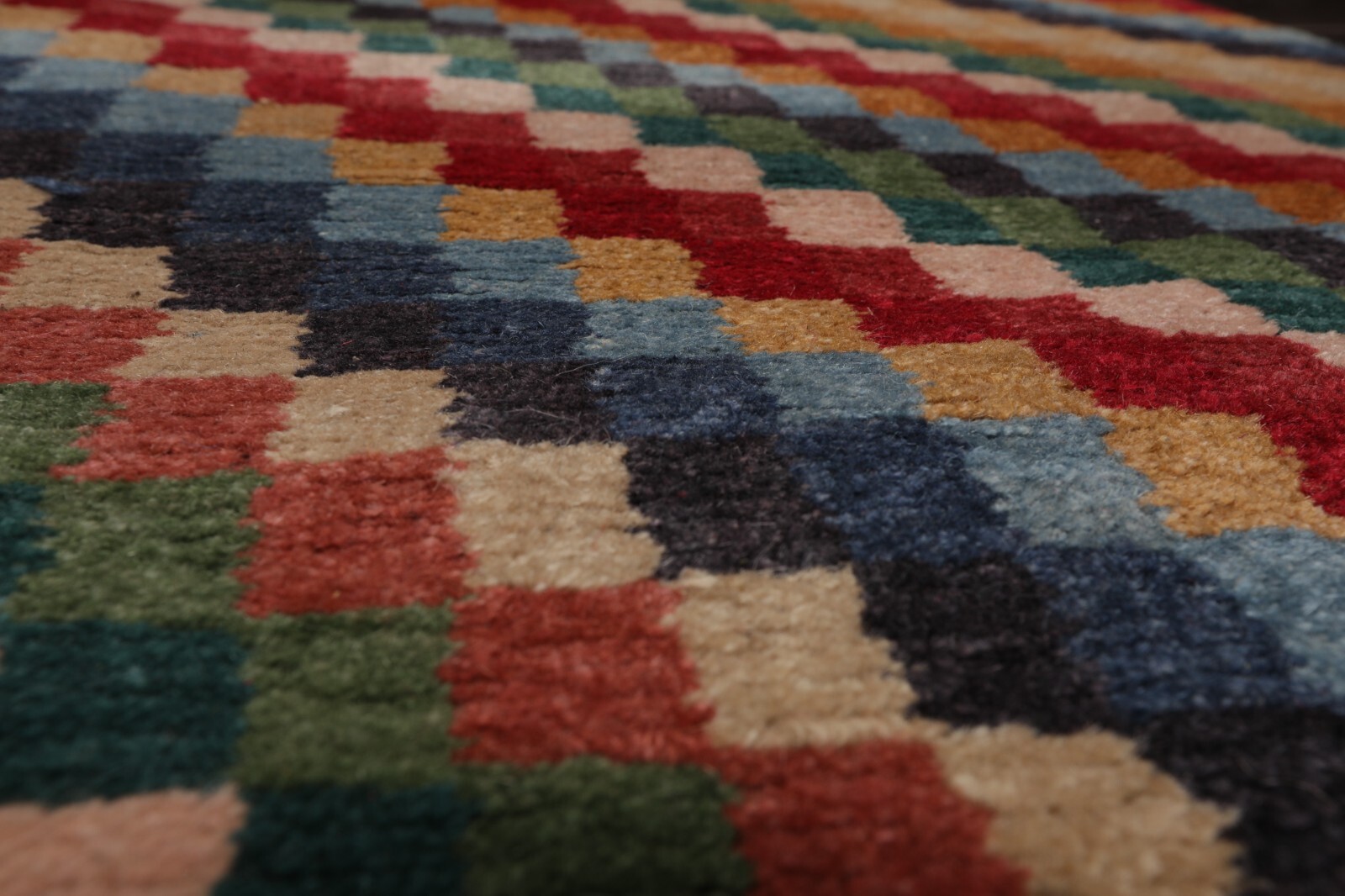 Designer Hand Knotted 100% Wool Contemporary Tibetan Area Rug Red 2’9″ x 12’2″