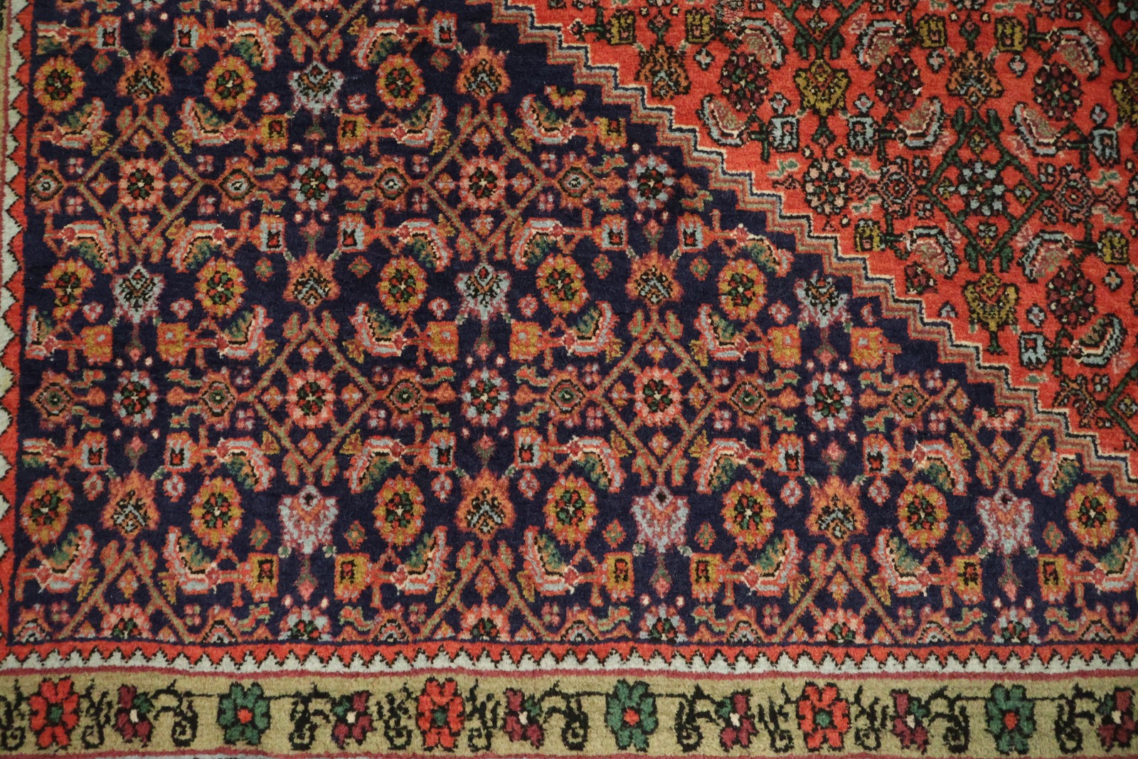 Vintage Geometric Area Rug 7×11 Medallion Design Hand-Knotted Wool Traditional