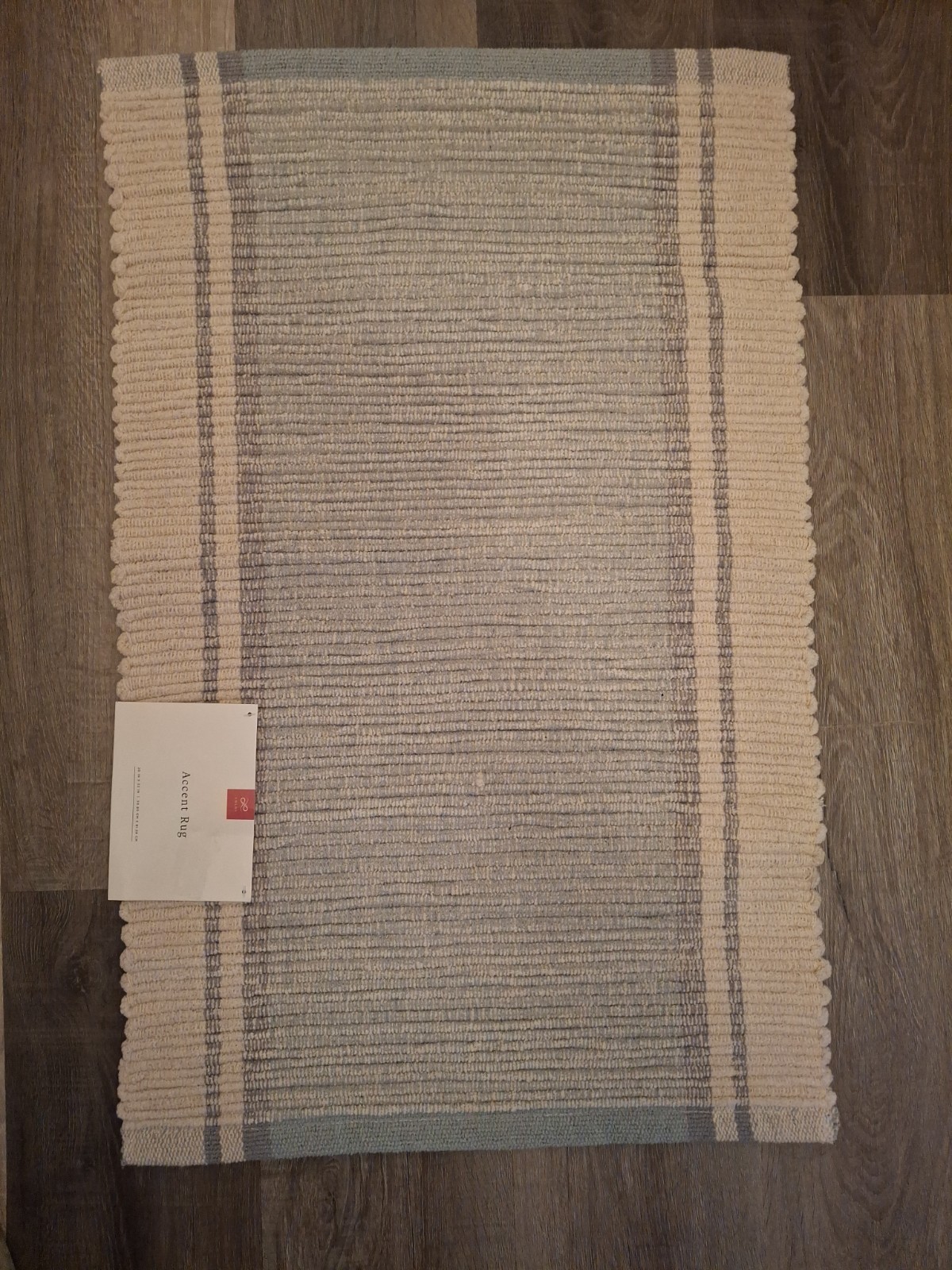 Textured Accent Rug 20″ x 32″ Blue Cream Geometric Boho – 4 Available!