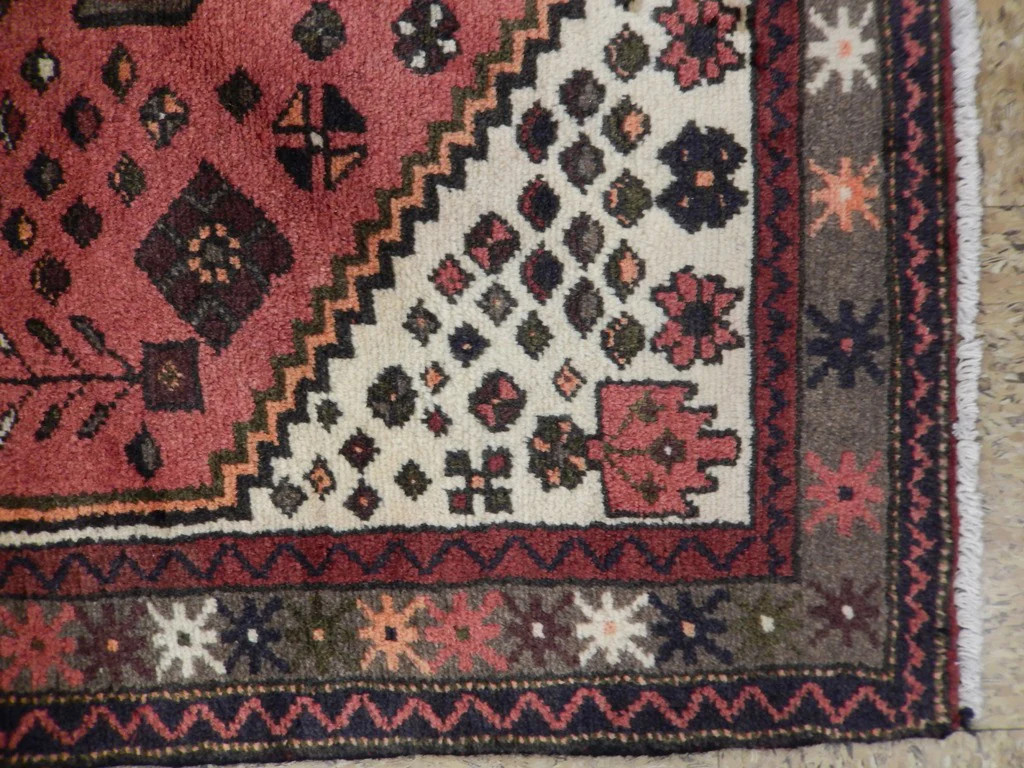 3 x 4.9 Pink Perrsian Traditional Geometric Hamadan Rug #PIX-21249