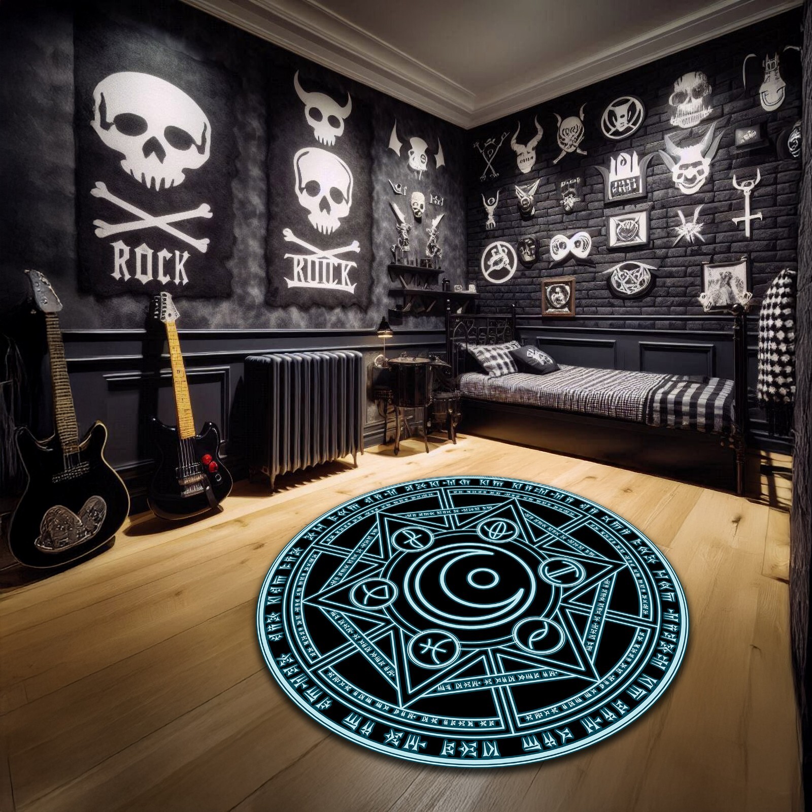 Magic Circle Transmutation Rug Summoning Mat Witchy Pentacle Gothic Room Decor