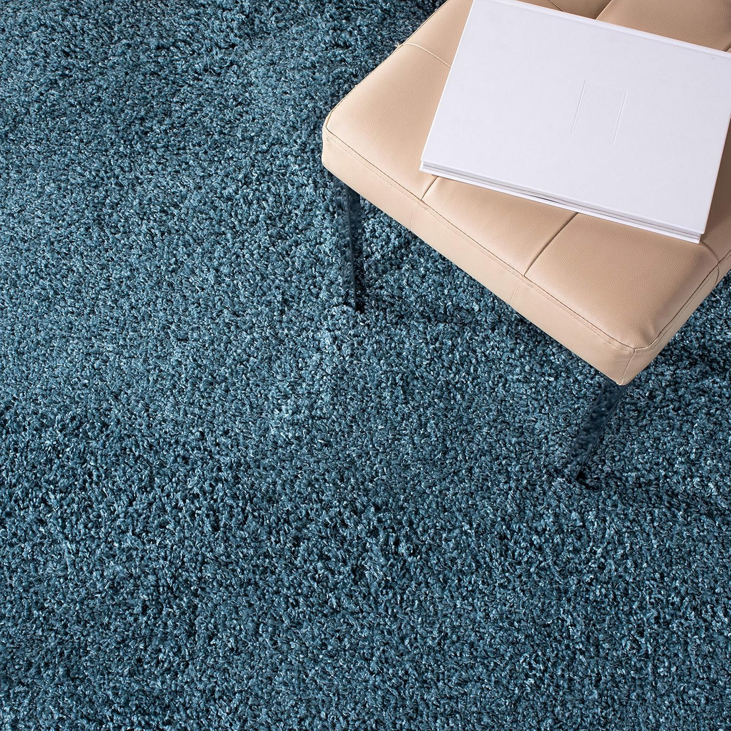 Venus Blue Shag Area Rug 8′ x 10′ – Non-Shedding, Easy Care
