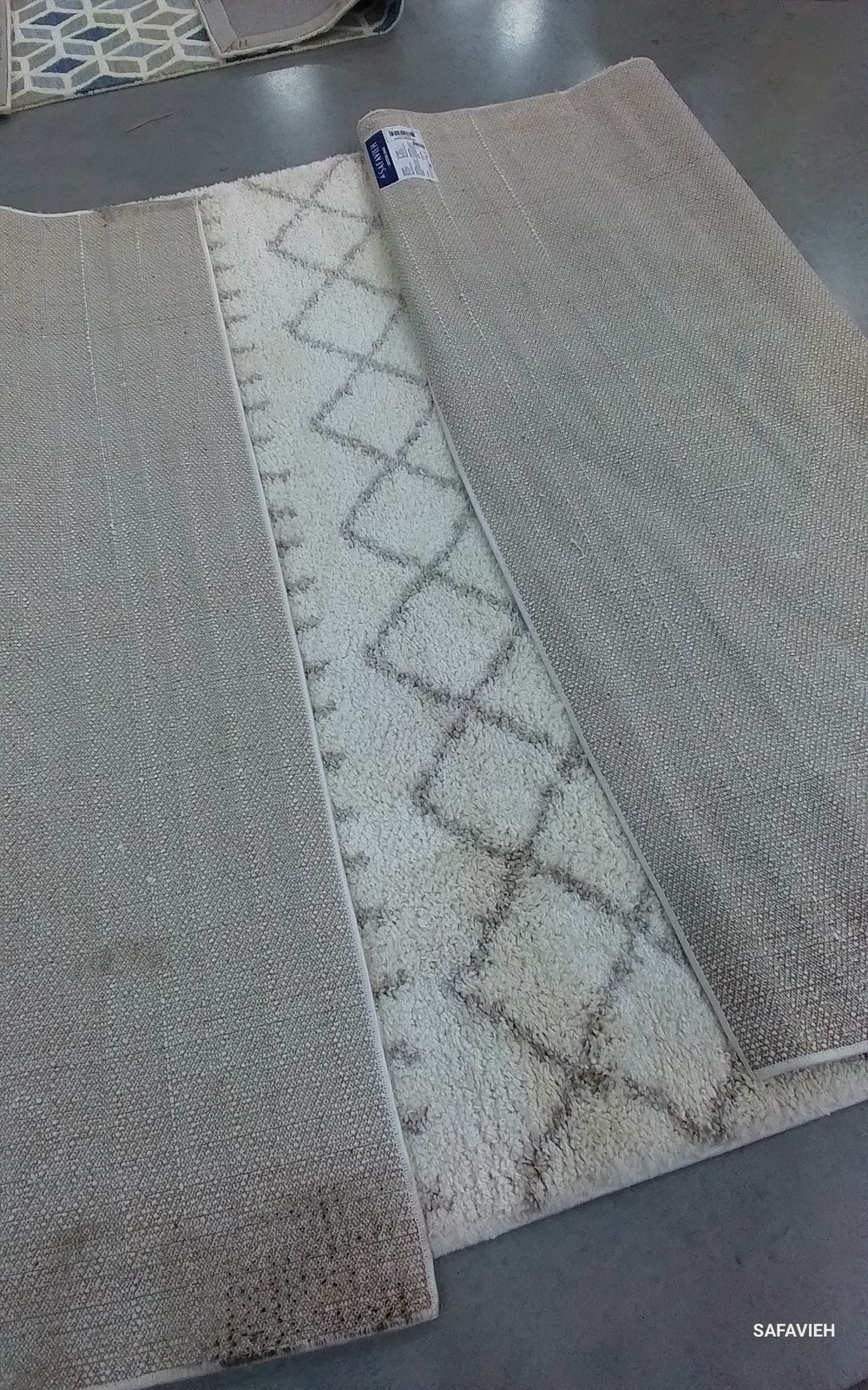IVORY / BEIGE 6′-7″ x 9′-2″ Stained Rug, Reduced Price 1172805235 ASG741A-7