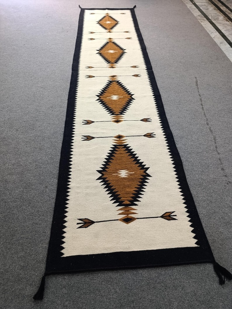 Southwest Navajo Kilim Rug Native American Indian Tribal Wool Runner Rug 2×8