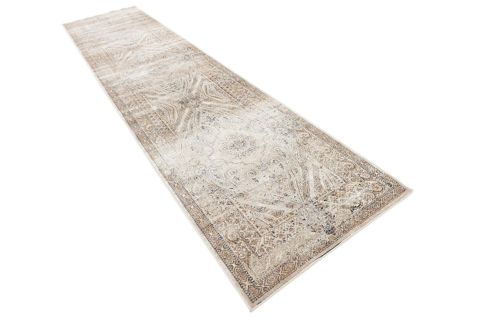 Unique Loom Chateau Collection Area Rug – 3 X 13 1 Runner Beige/ Blue 3136059