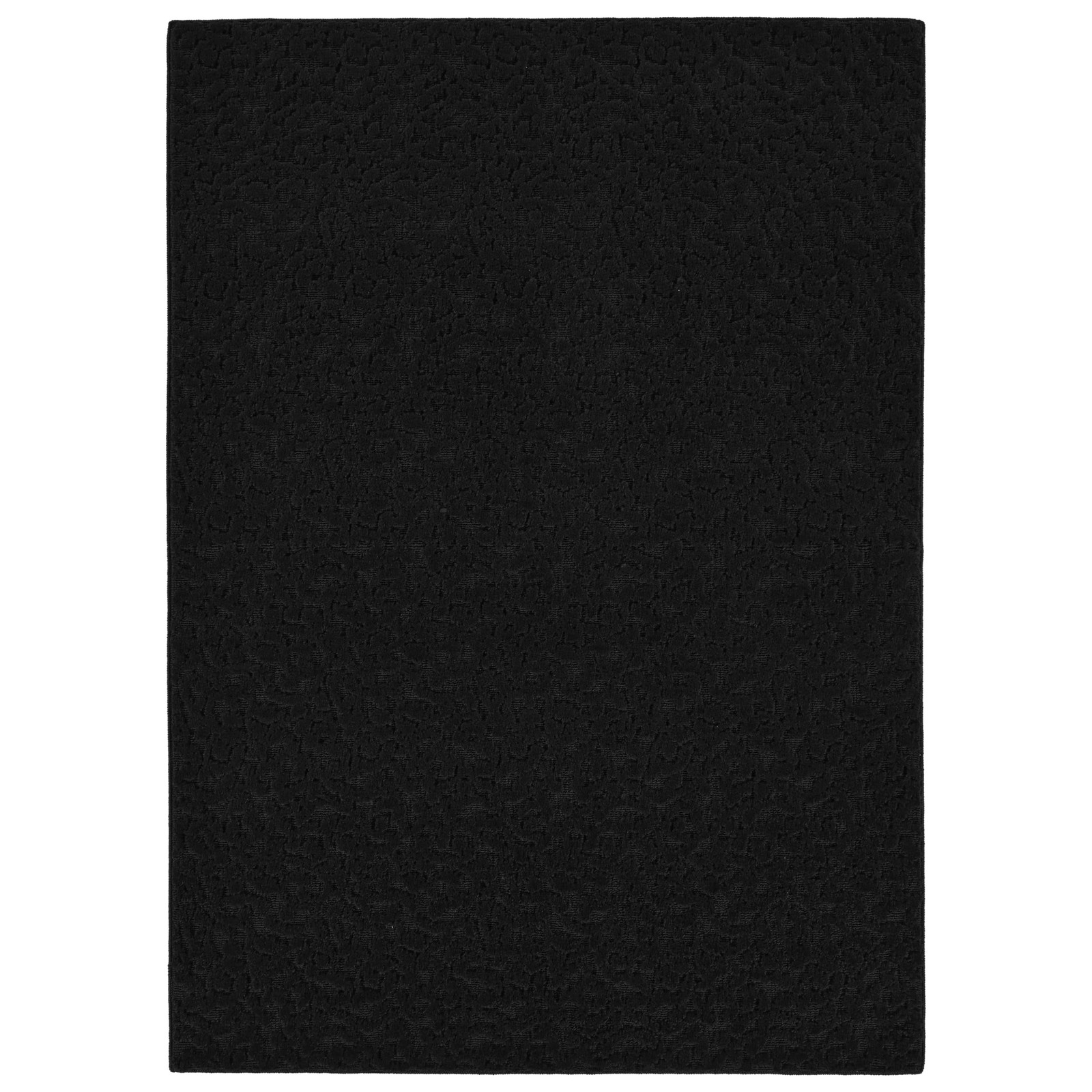 Garland Rug Ivy 3-Feet By 5-Feet Area Rug Black Floral Solid Color Area Rug –