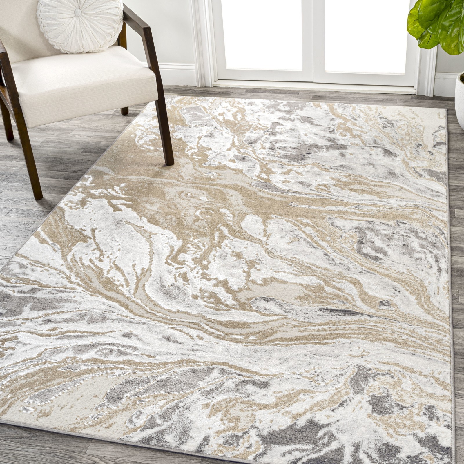 JONATHAN Y Lighting SOR203-3 Silk Orchid 2-3/4′ x 5′ – Off White