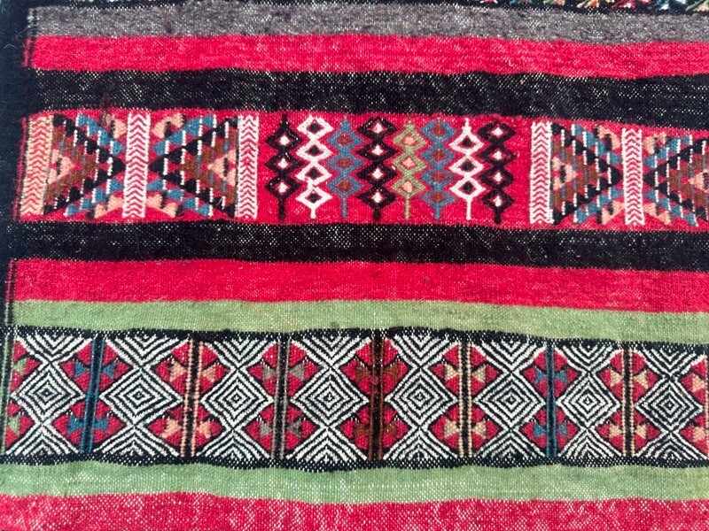 Vintage Handmade Flatweave Moroccan Kilim Traditional Wool Kilim Rug 120×55 cm