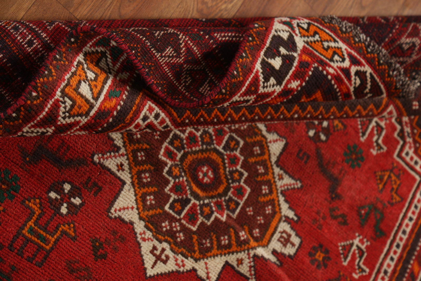 Tribal Hand-knotted Wool Geometric Vintage Rug 4×5 Traditional Nomad Carpet