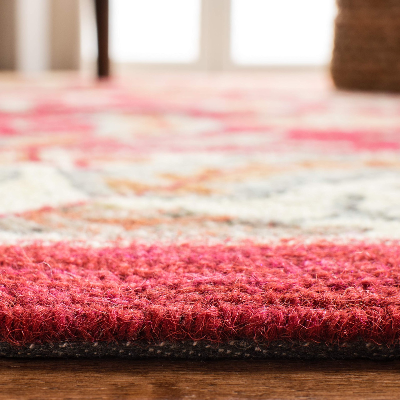Chelsea Collection Runner Rug – 2’6″ x 6′, Red, Hand-Hooked French Country Wo…