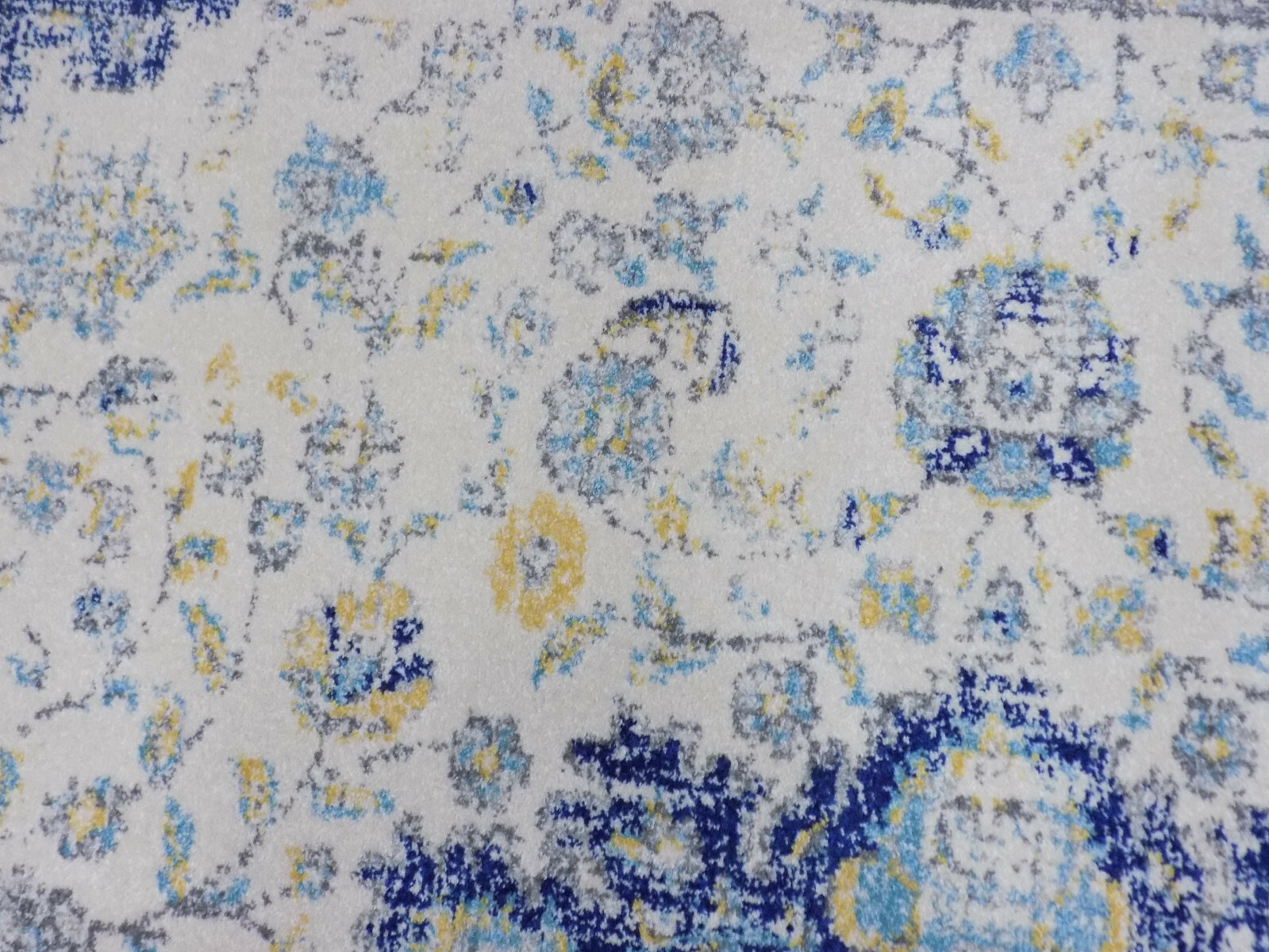 IVORY / BLUE 9′ X 12′ Stained Rug, Reduced Price 1172562404 EVK220C-9