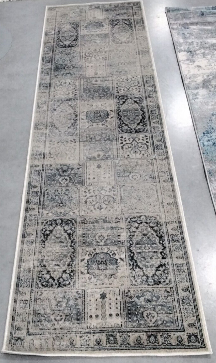 STONE / BLUE 2′-2″ X 8′ Back Stain Rug, Reduced Price 1172738601 VTG127-7440-28