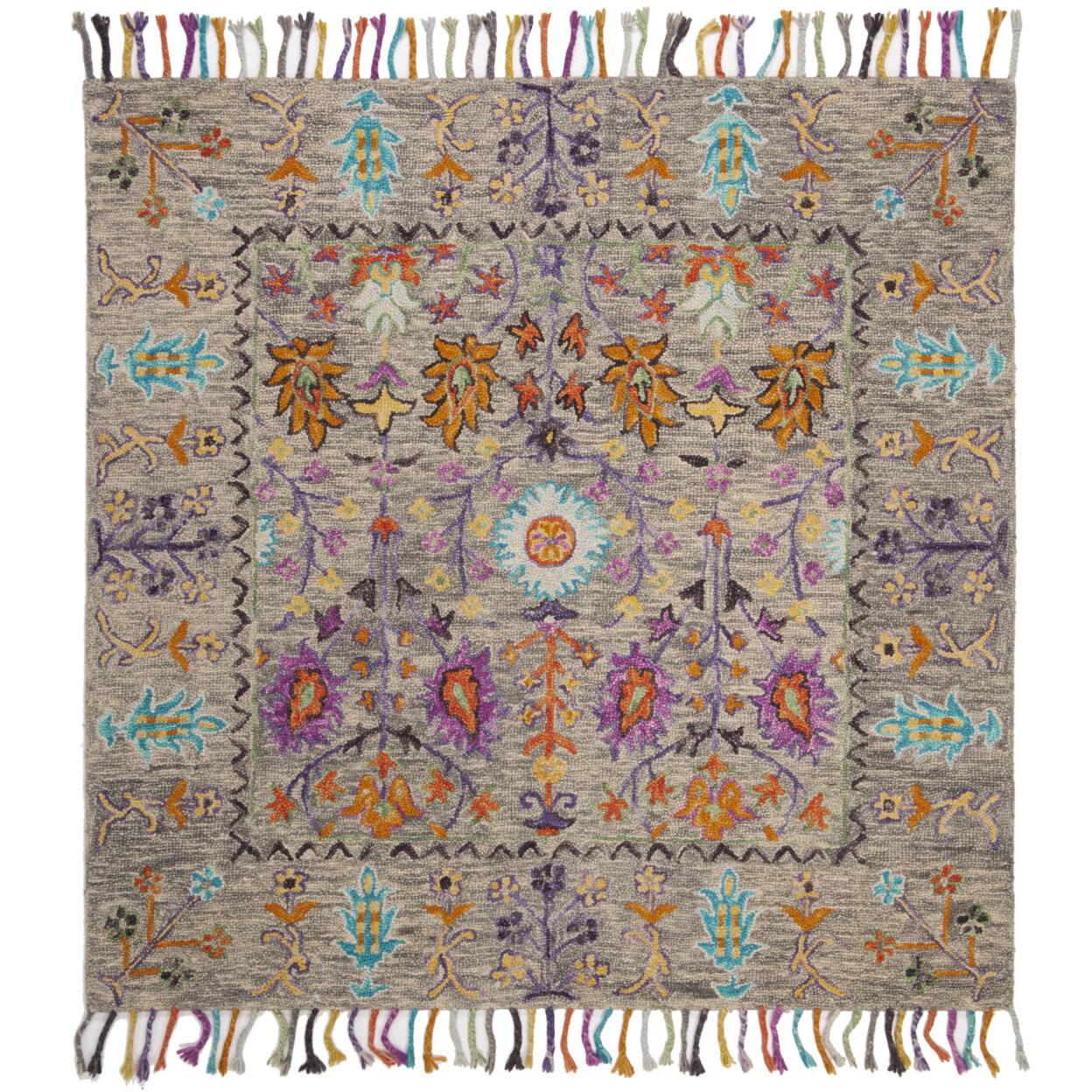 SAFAVIEH Blossom BLM453A Handmade Grey / Multi Rug