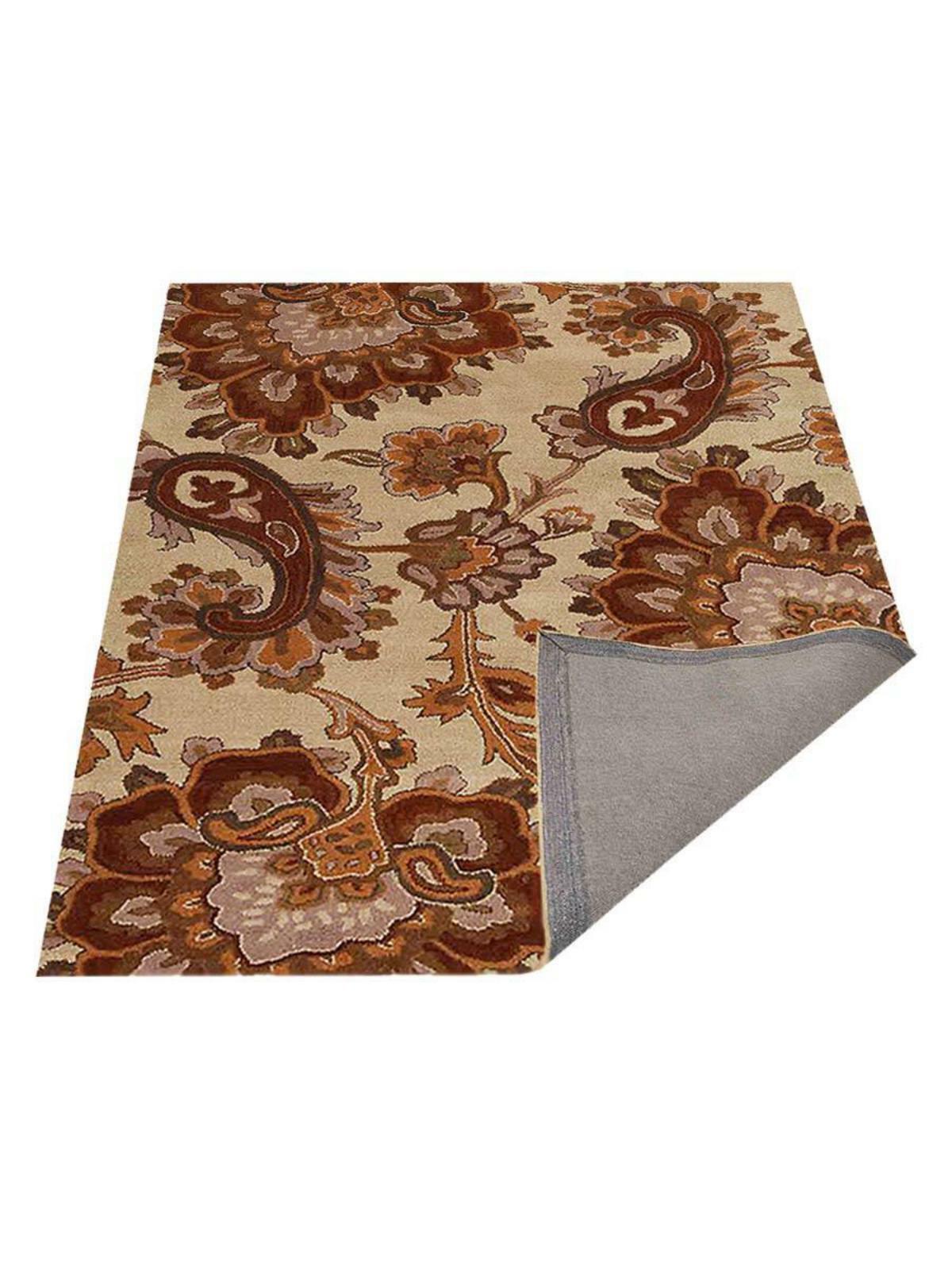 Eco-Friendly Hand Tufted Wool Area Rug Floral Beige BBH Homes BBK00151