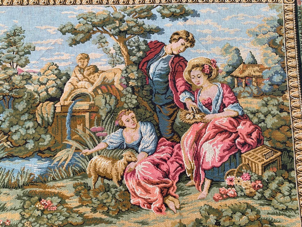French Tapestry Vintage Pictorial Tapestry Romantic Tapestry Home Decor 2×5 ft