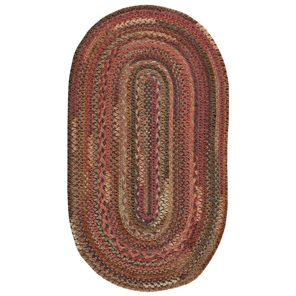 Capel Rugs Harborview Cinnabar Wool Blend Country Round/Oval Braided Area Rug