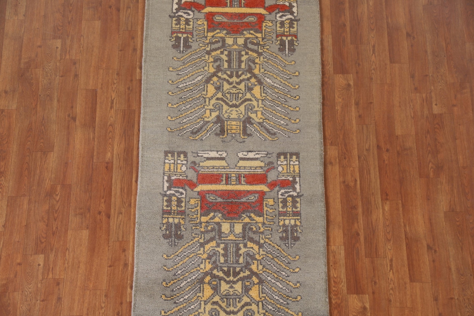 Gray Geometric Heriz Serapi 6 ft. Runner Rug Handmade Wool 5′ 11″ x 2′ 7″