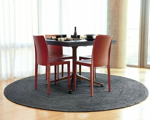 Natural Round Braided Handmade Bohemian Meditation Mat Jute Rug Various Sizes