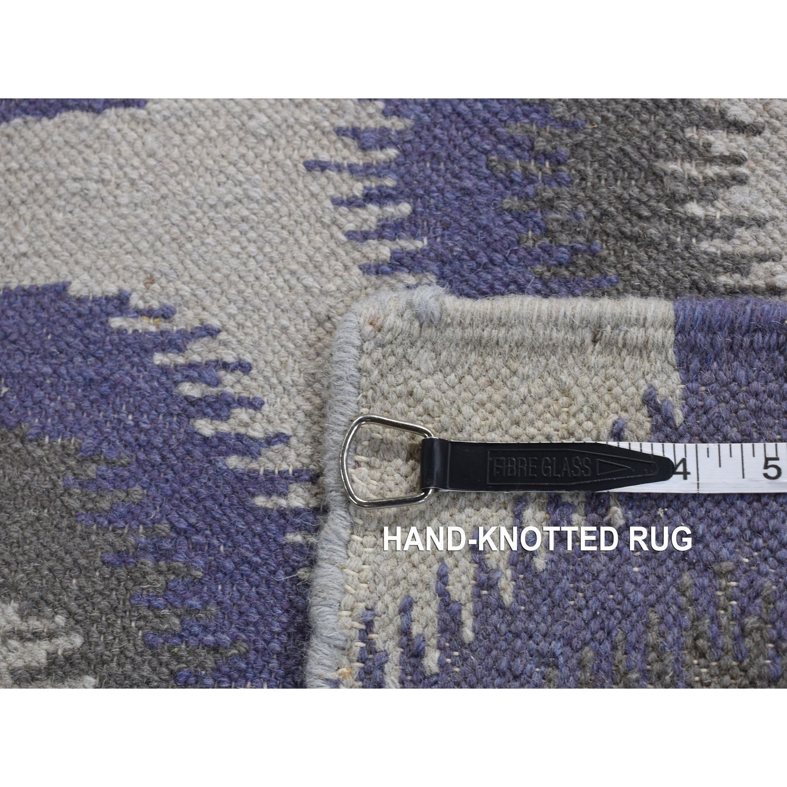 8’10” x 12’2″ Blue Kilim Flat Weave Hand Woven Wool Reversible Rug R87860
