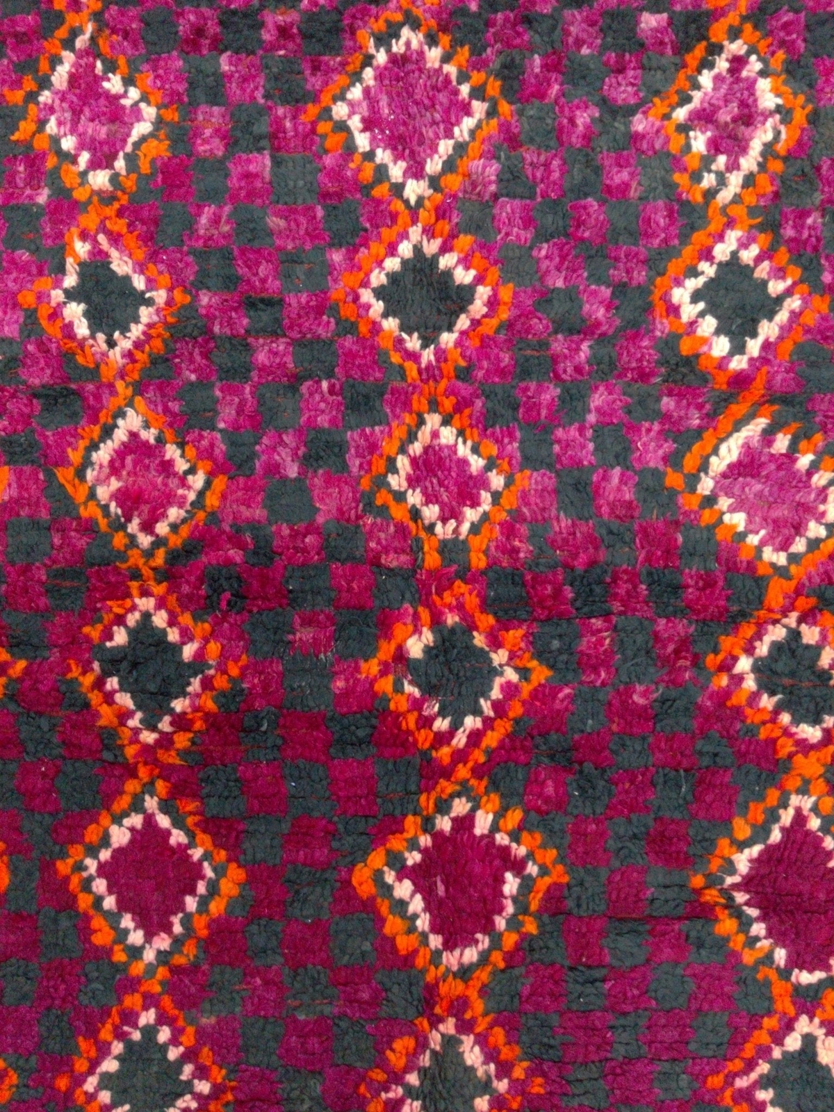 Rare Large Vintage Handmade Berber Moroccan Organic Wool Rug -14ft3x7ft8
