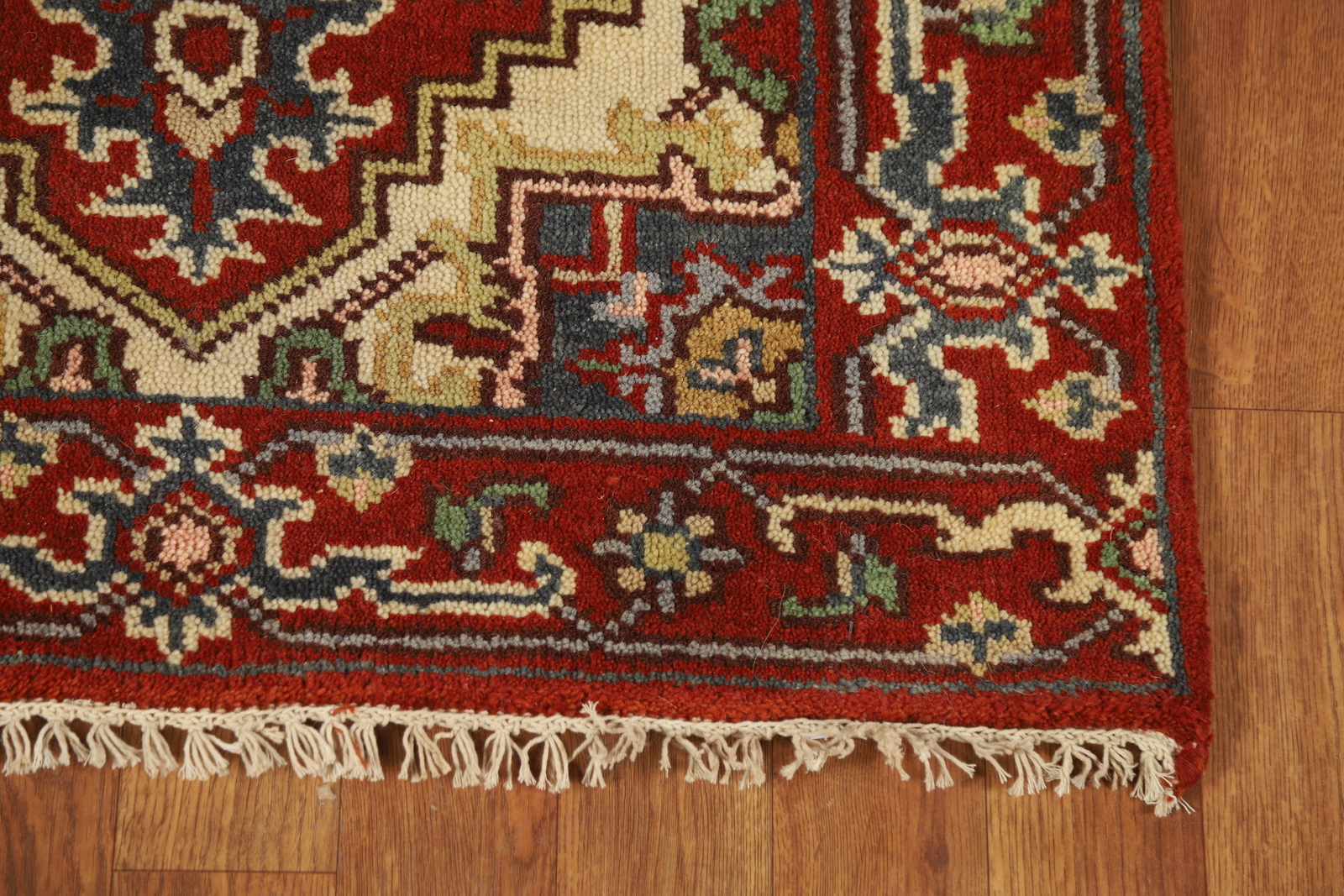 Rust Heriz Serapi Beauty Hand-Knotted Indian Accent Carpet in Wool 3×6 ft