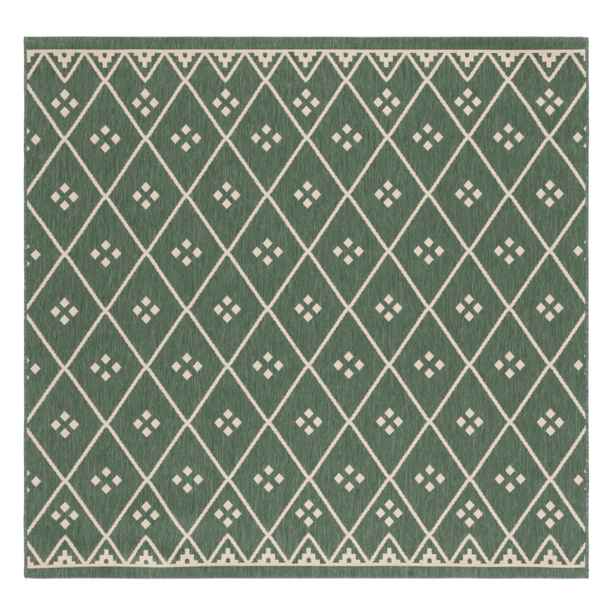 SAFAVIEH Outdoor CY6303-323 Courtyard Dark Green / Beige Rug