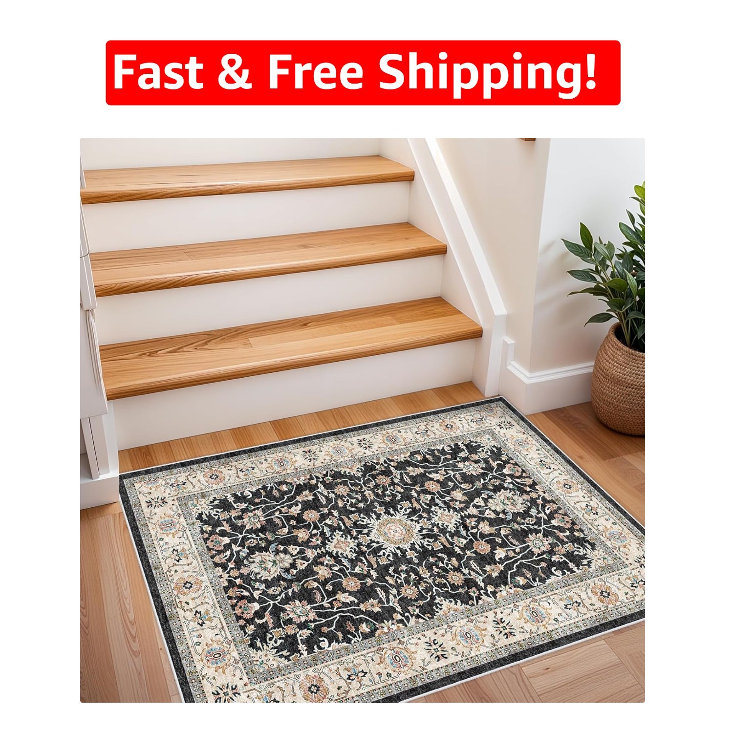 Stylish 2×3 Washable Hallway Runner Rug – Non-Slip & Stain Resistant
