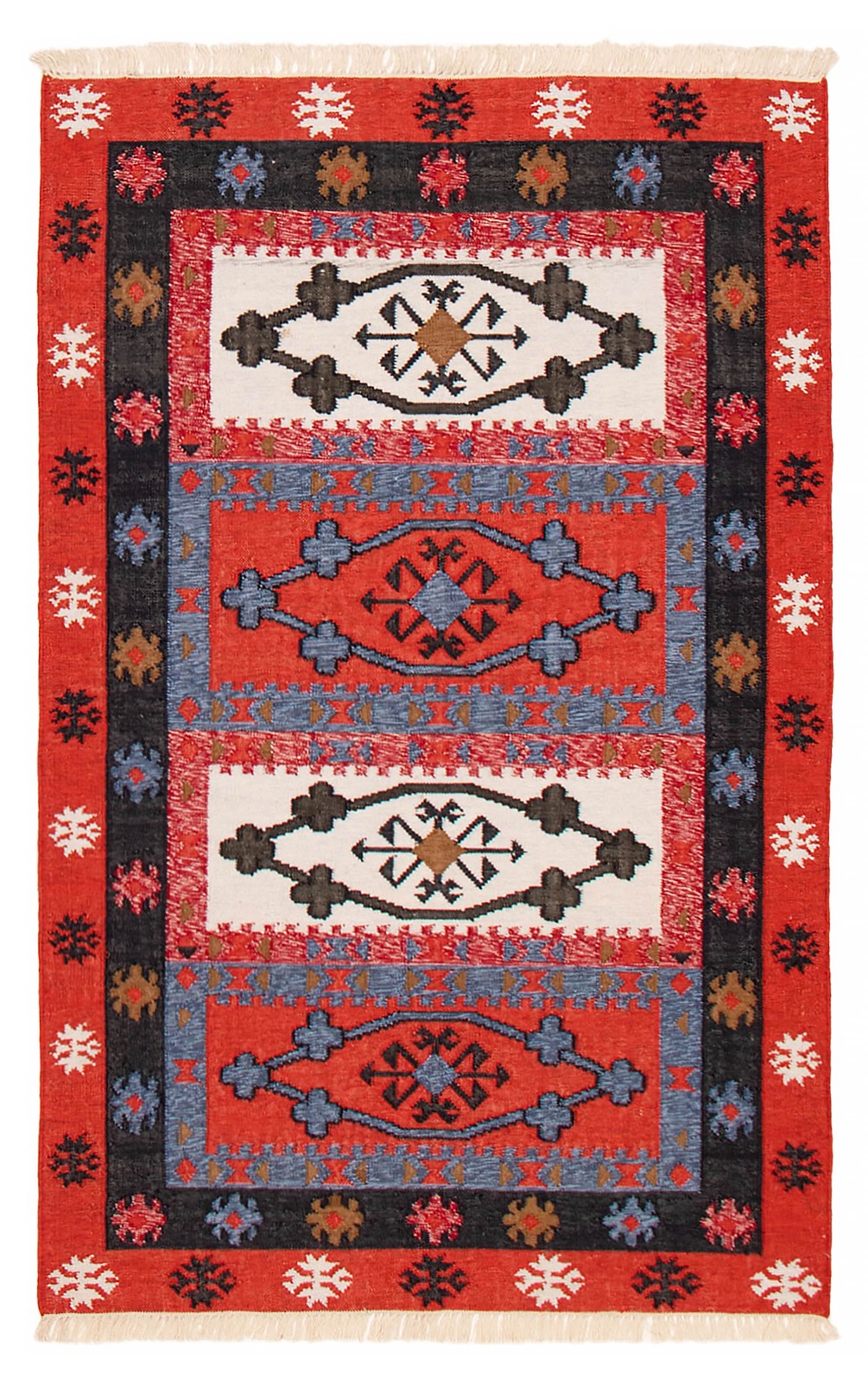 Vintage Hand Woven Area Rug 5’2″ x 8’1″ Traditional Wool Oriental Carpet