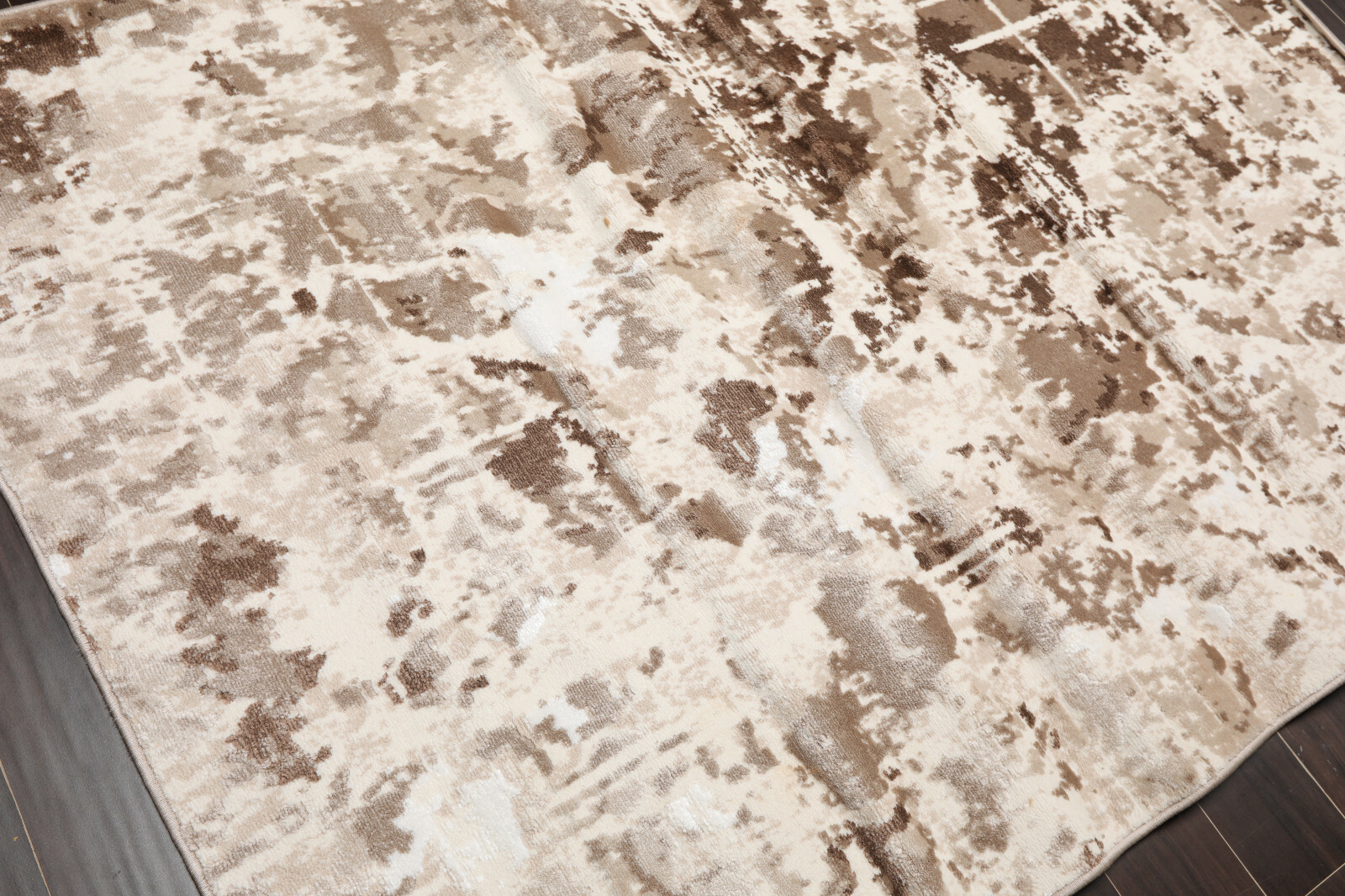 5′ x 7′ Modern Abstract 100% Polypropylene Oriental Area Rug 5×7 Ivory