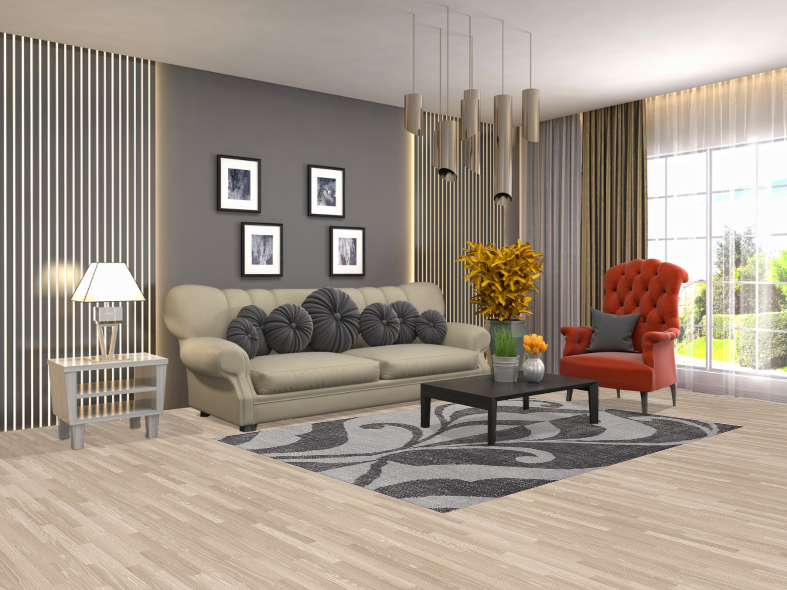 Handmade Grey Abstract Rug 5×7 Ft Oriental Wool Carpet Contemporary Area Rug