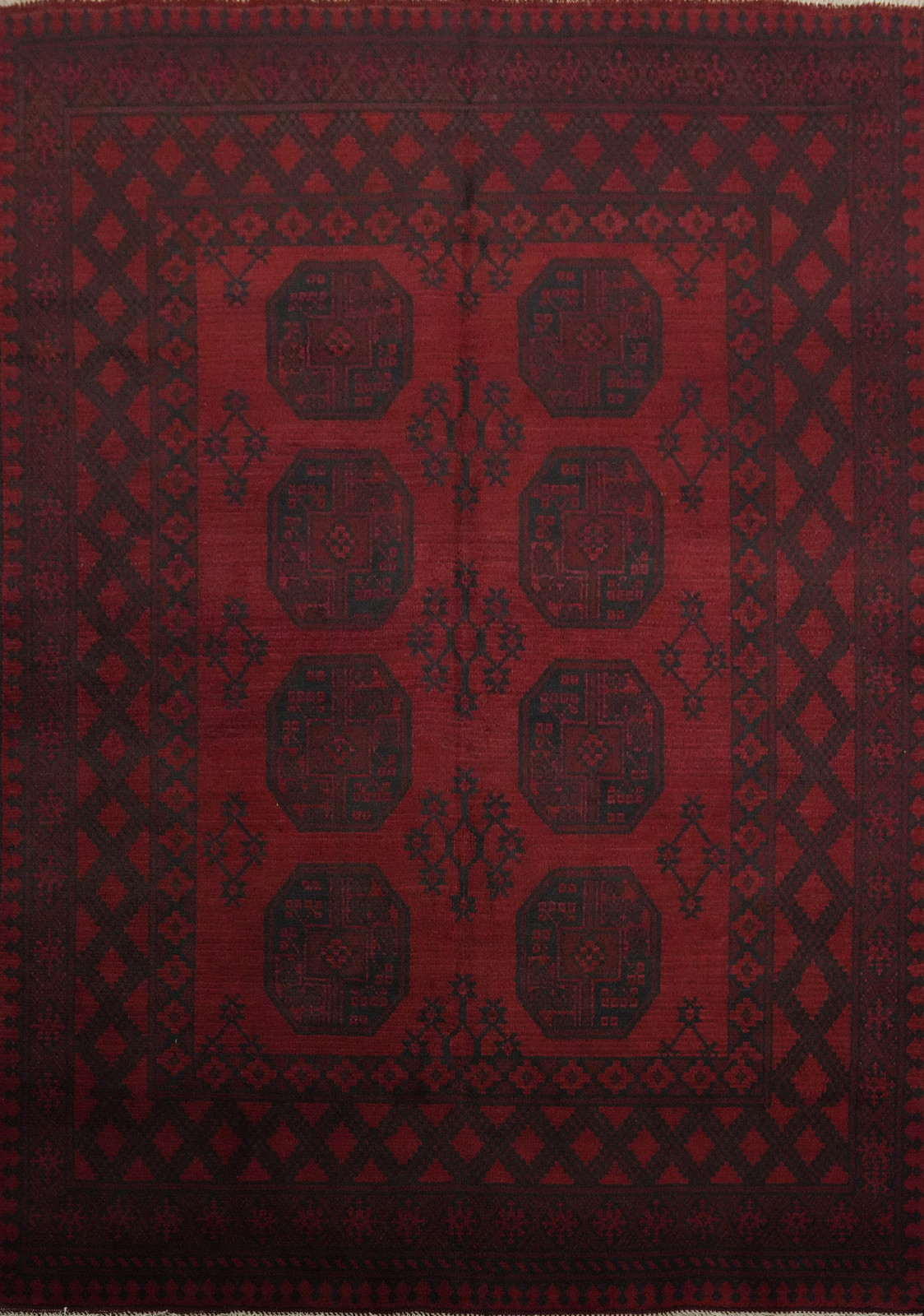 Balouch Afghan Rug Hand-Knotted Wool Nomadic Carpet 5×6 ft
