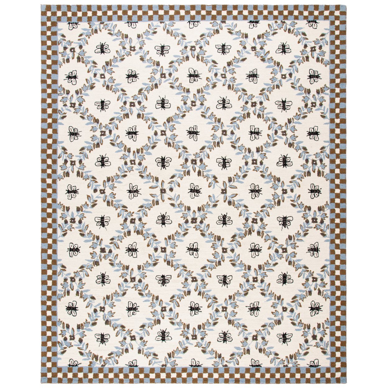 SAFAVIEH Chelsea HK55G Hand-hooked Ivory / Blue Rug