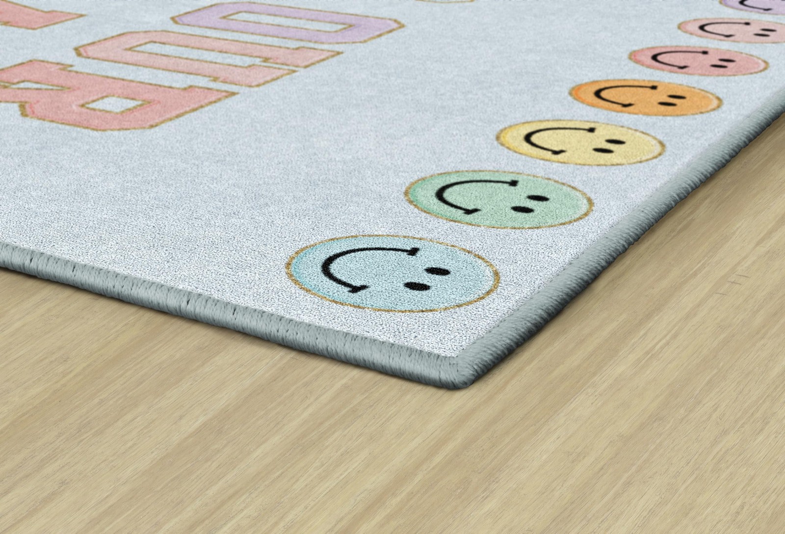 This is Our Happy Place on Blue Educational Area Rug for Kids Room Seating Dé…