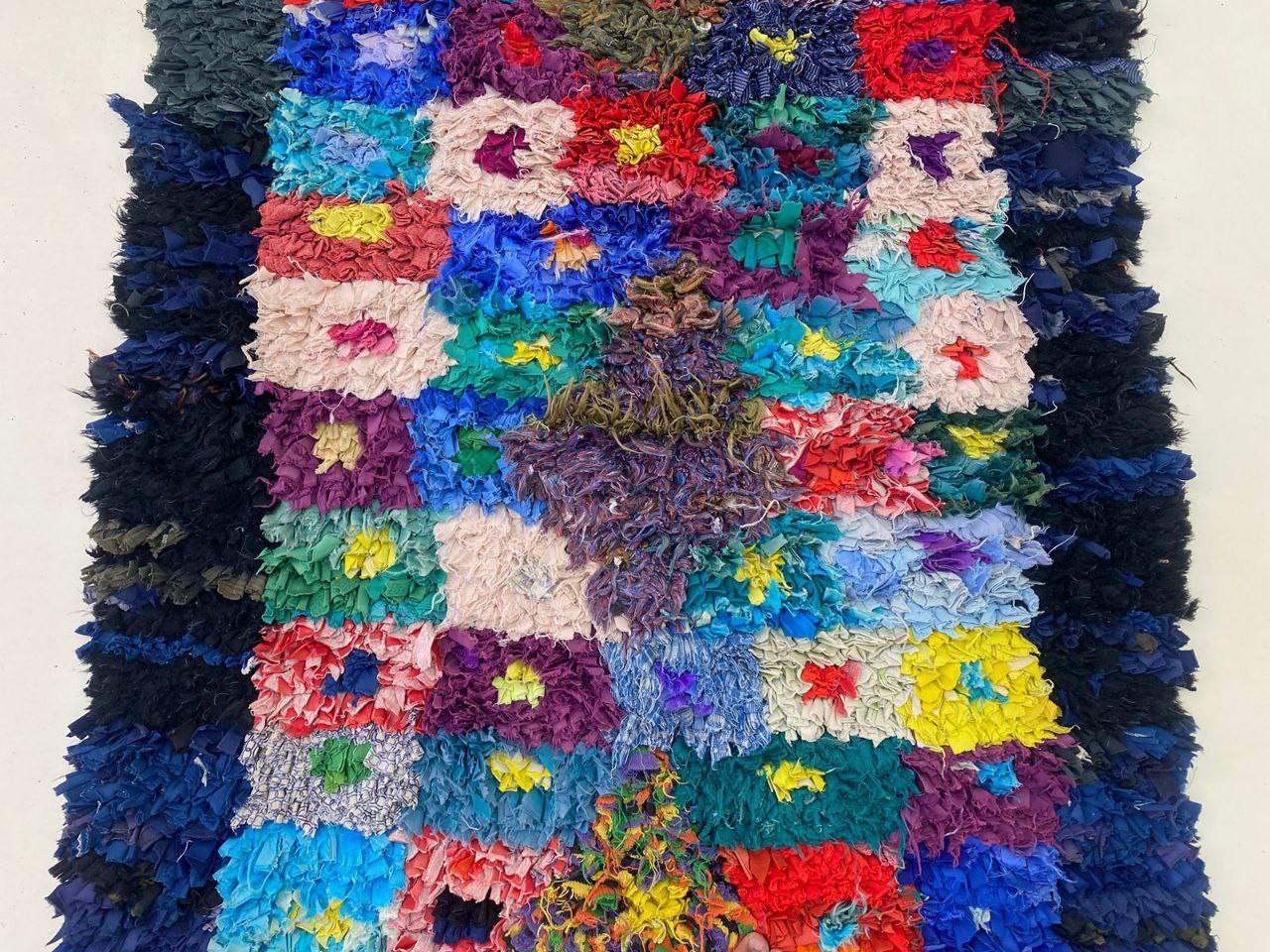 Moroccan Rug Handmade Boucherouite 2’6×8’8 ft Vintage Berber Abstract Tribal Rug