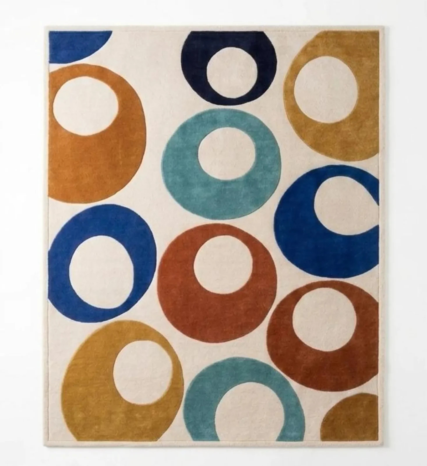 Modern Carved 3D Circle Pattern Area Rug Colorful Geometric Living Room Carpet