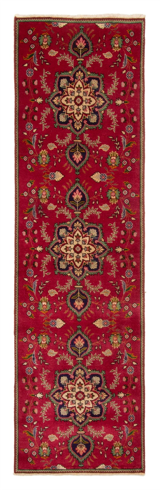 Vintage Hand-knotted Runner Rug 2’6″ x 8’11” Traditional Oriental Wool Carpet