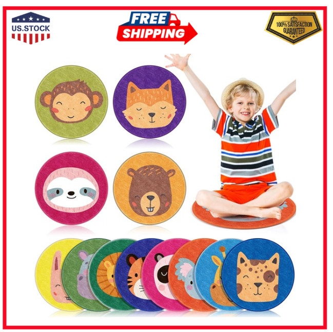 12 Pcs Carpet Circle Seats for Classroom, 16 Classroom Floor Mats Non Animal