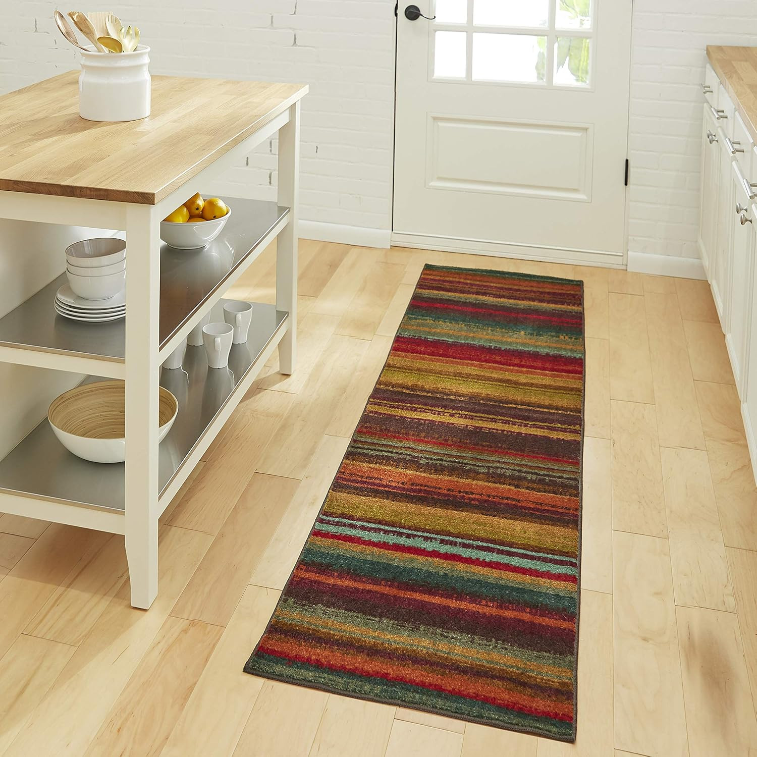 Boho Stripe 2′ x 8′ Area Rug – Multicolor – Perfect for Living Room, Dining Room