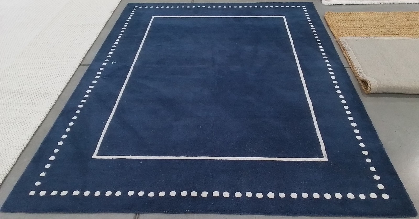 NAVY BLUE IVORY 8′-0″ x 10′-0″ Back Stain Rug Reduced Price 1172779375 BEL151G-8