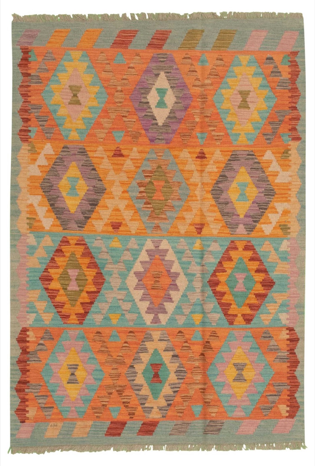 Vintage Hand Woven Area Rug 4’1″ x 6’0″ Traditional Wool Oriental Carpet