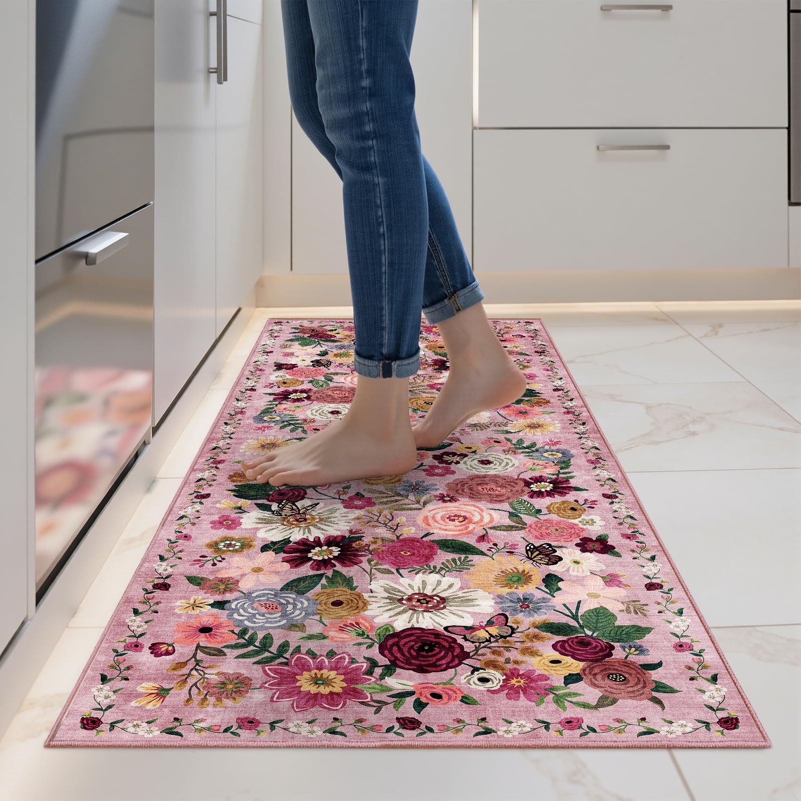 2×5 Entryway Runner Rugs, Non Slip Washable Rugs with Rubber Backing Soft Flo…