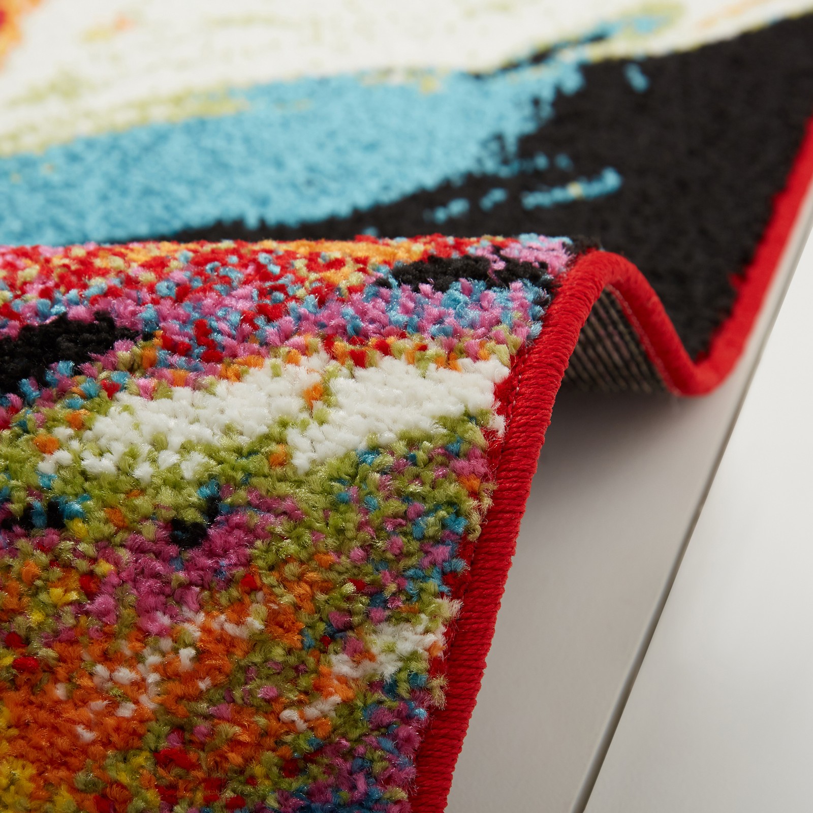 Modern Multi-Color Area Rug 8×10 Abstract Paint Carpet – Actual 7’10” x 10’2”