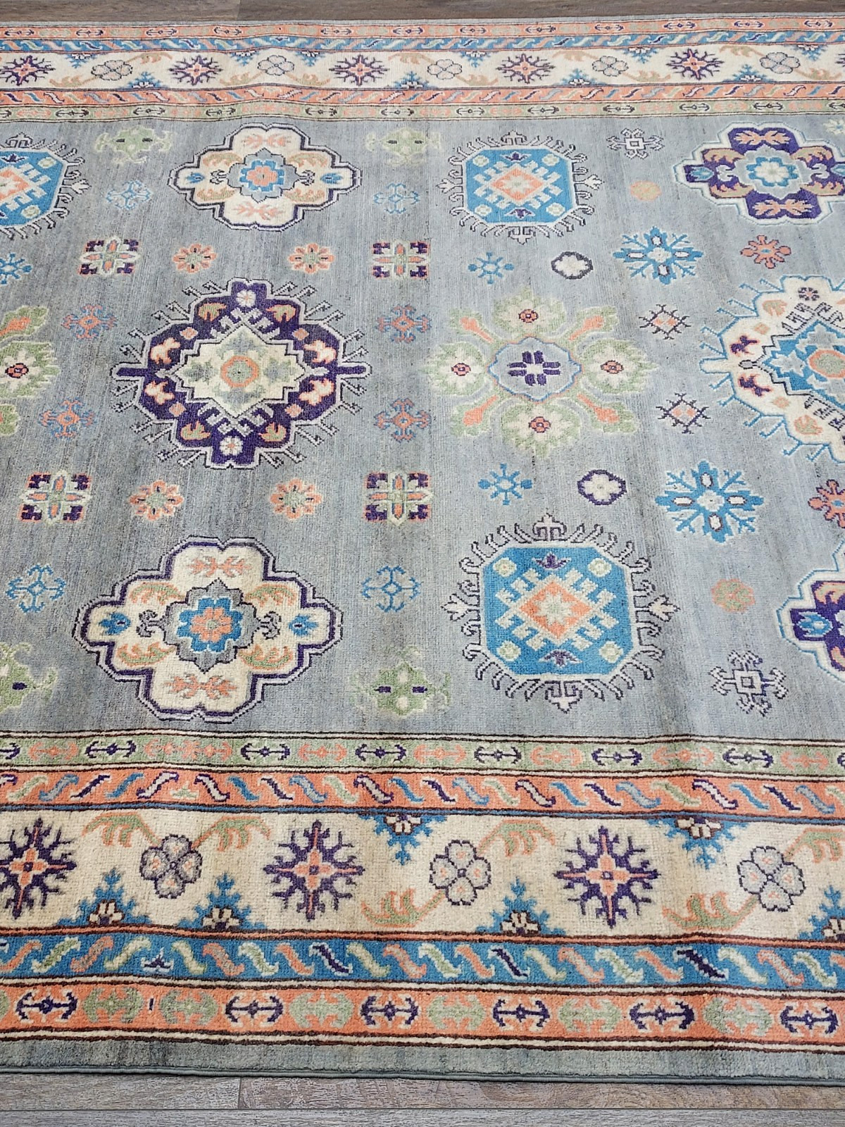 Anatolian Turkish RugGeometric Kazak HandMade Anatolian Tribal Rug7x10Ft