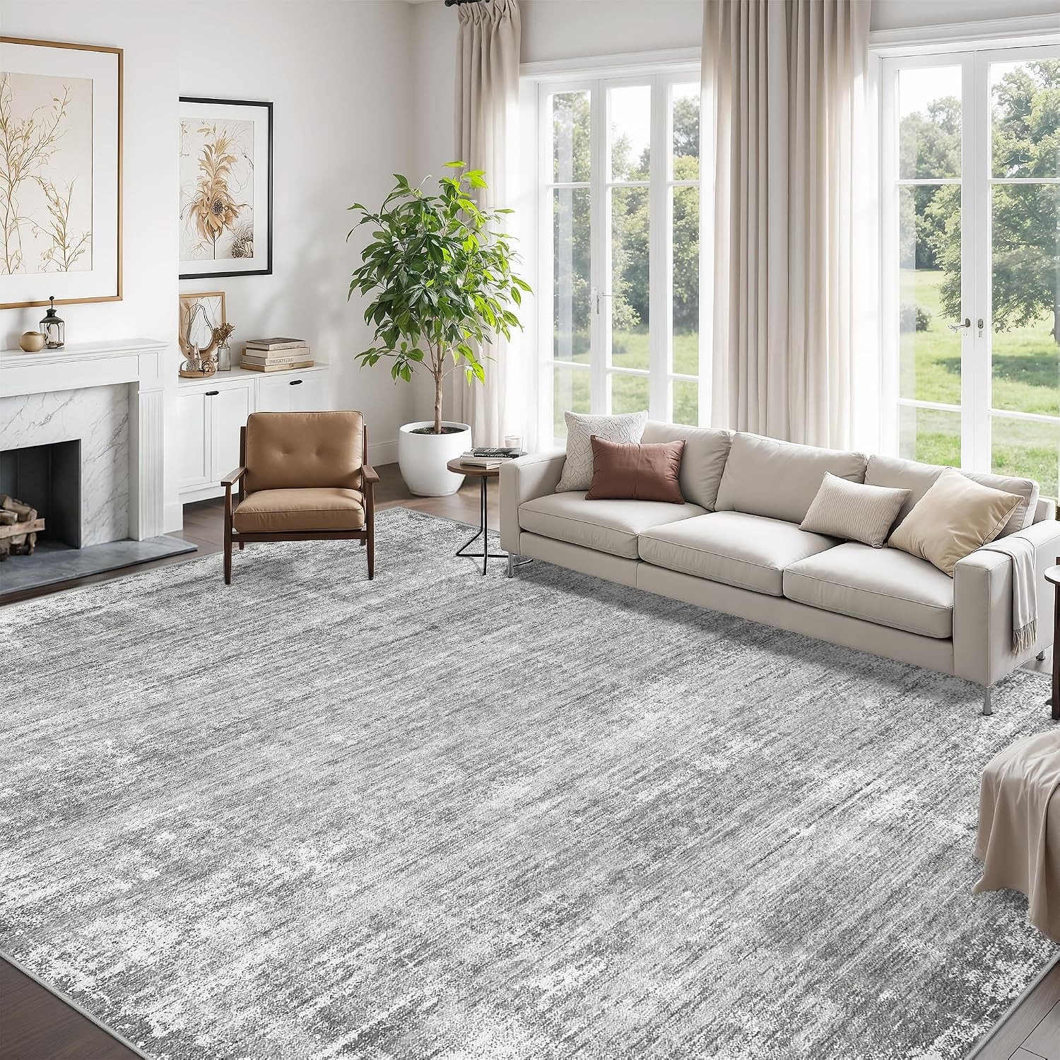 zesthome 8×10 Area Rugs for Living Room, Non-Slip Backing Washable Rug, Modern A