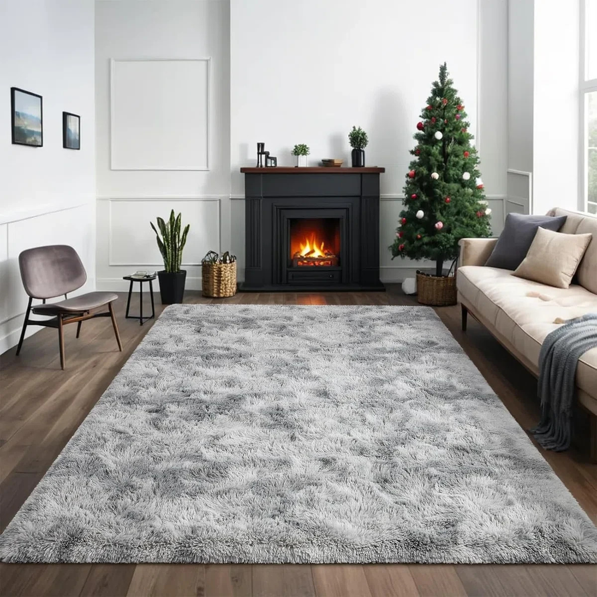 Ebern Designs Antonije Tie Dye Shag Area Rug – Rectangle 5′ x 8′ – New Opened