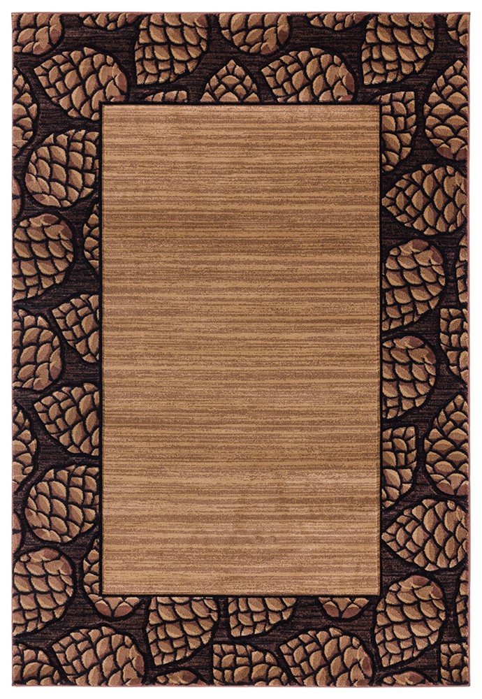Beige Lined Acorns Striped Bordered Door Mat 2055 41026 – Aprx 1′ 10″ x 2′ 8″