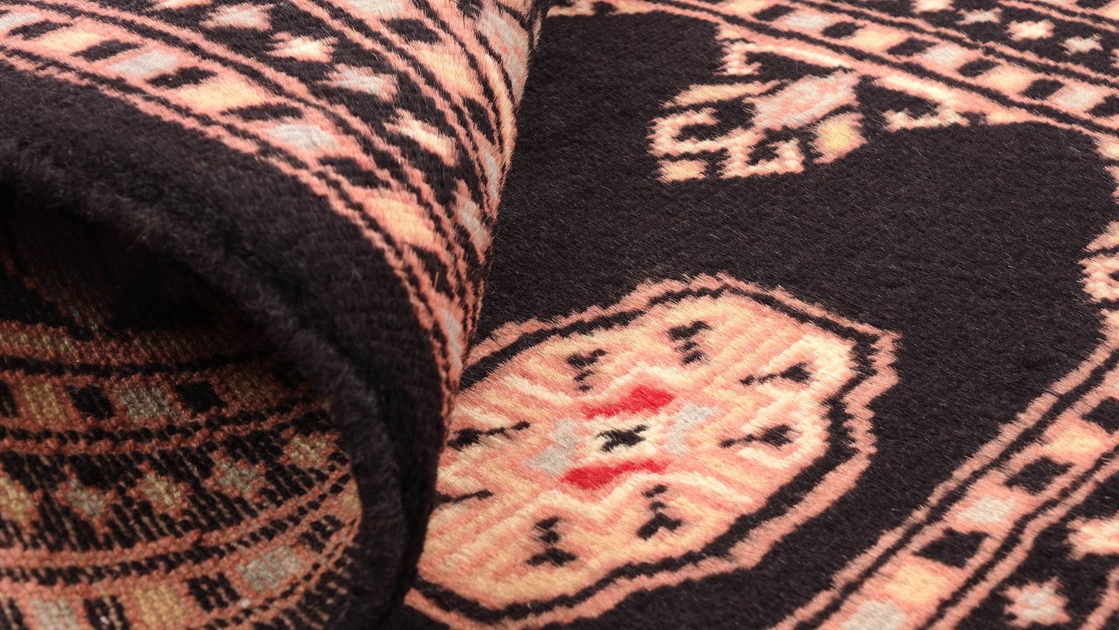Pakistan Bukhara Carpet 60×90 Hand-knotted Black Geometric Orient