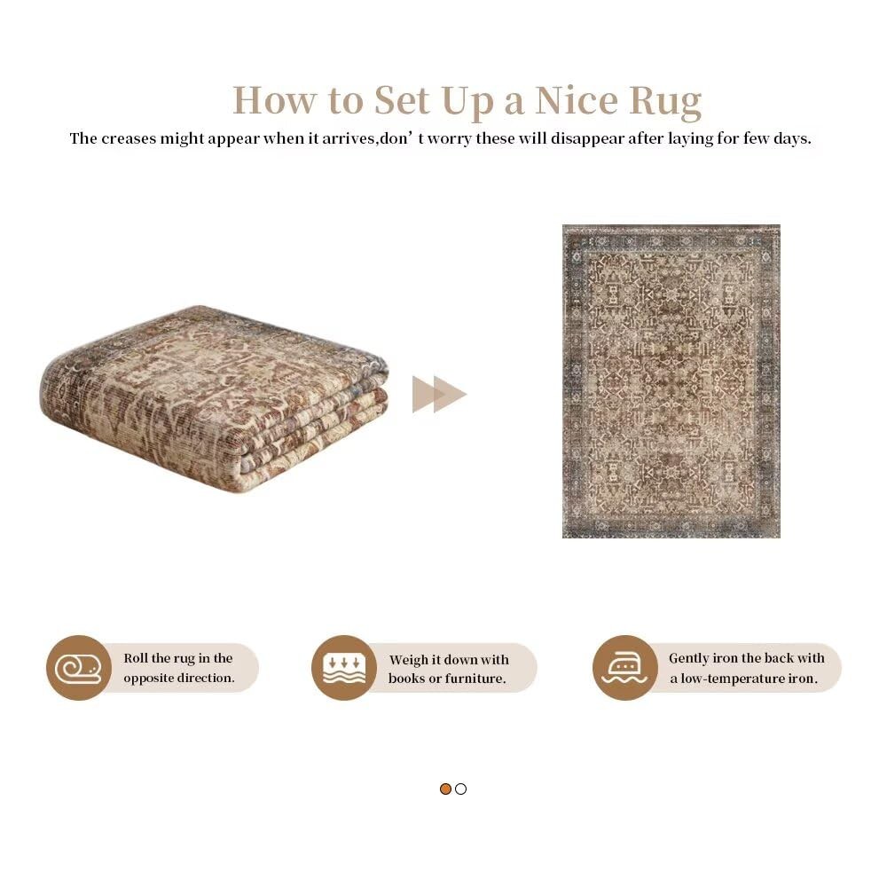 Vintage Carpet Washable Non-Slip Foldable 6x9ft Area Rug – Stylish Decor Rugs…