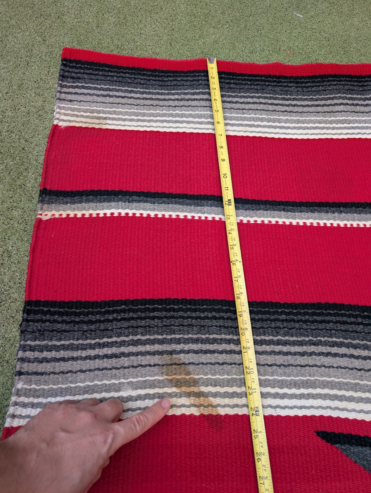 Mayatex Rug Southwestern made in USA 62×46″ Large Vintage Hand-Woven Geometric